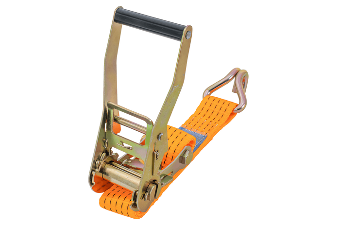 Satz aus vier UNITRAILER 8m/50mm/5t orangefarbenen Transportgurten mit Spanner