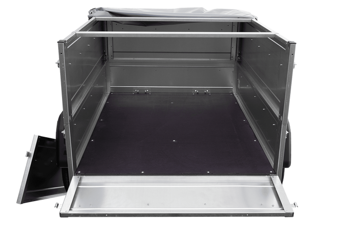 Neuer Anhänger GARDEN TRAILER 150 KIPP mit zusätzlichen Bordwänden, Stützrad und Flachplane