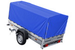 PKW-Anhänger 230x125 UNITRAILER GARDEN 230 KIPP mit blauer Hochplane 80 cm