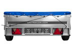 PKW Anhänger auf Blattfedern 200x125 UNITRAILER GARDEN 201/R KIPP mit H-0 Rahmen und blauer Plane