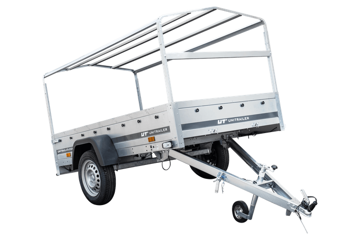 PKW-Anhänger 230x125 UNITRAILER GARDEN 230 KIPP mit blauer Hochplane 80 cm