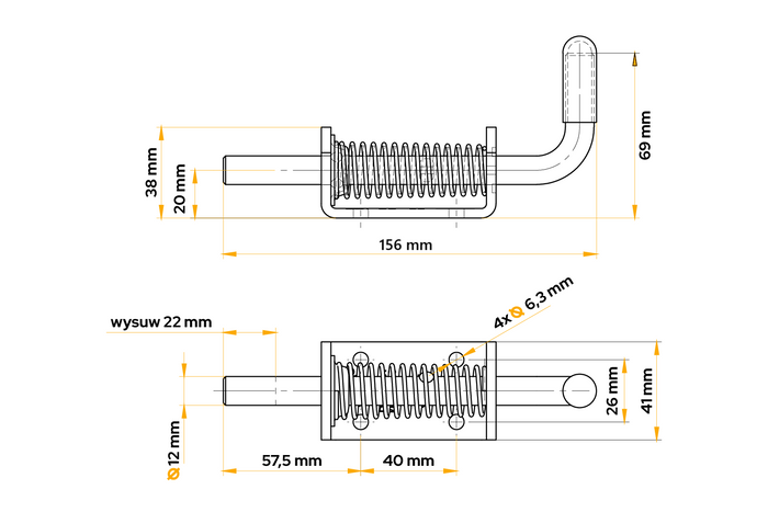 STEELPRESS ZB-08 Anhängerseitenverriegelungsbolzen