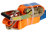 Satz aus vier UNITRAILER 3m/50mm/5t orangefarbenen Transportgurten mit Spannvorrichtung