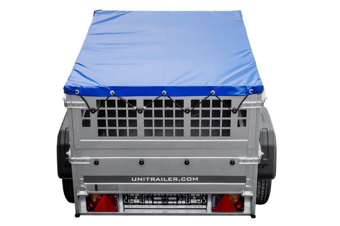 Kompakter Anhänger Garden Trailer 150 KIPP 150x106 cm 750 kg mit Laubgitteraufsatz