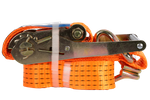 Satz aus vier UNITRAILER 3m/50mm/5t orangefarbenen Transportgurten mit Spannvorrichtung