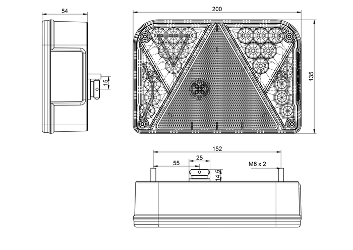 DOBPLAST DPT35 LED Rückleuchte 6 Funktionen links