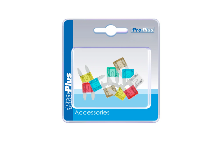 ProPlus 490371S Mini-Flachsicherungen gemischt 12V/24V Satz mit 10 Stück.