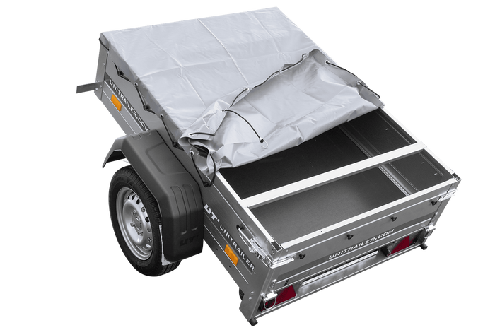 Kleinanhänger für Pkw Garden Trailer 150 KIPP, 150 x 106 cm, 750 kg [mit Flachplane, Planenträgern und Stützrad]