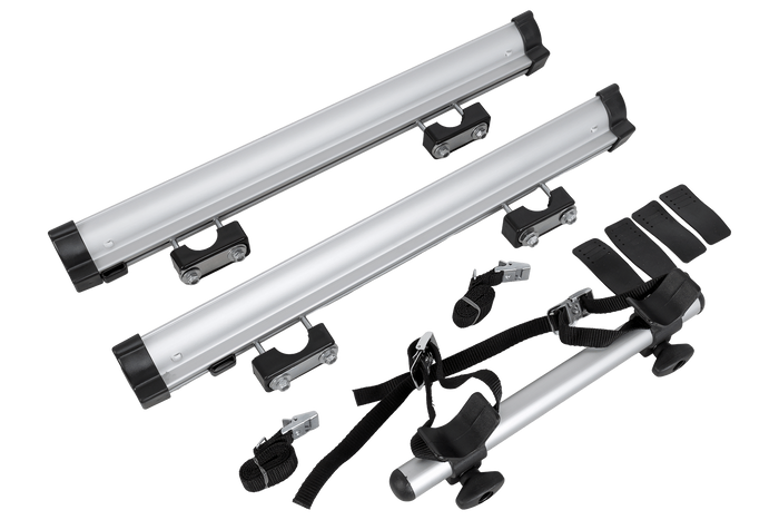 Plattform mit Anhängerkupplungsbox + Adapter für den Transport von 3 Fahrrädern Inter Pack Re-Cargo