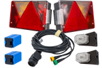 Lichtset: ASPÖCK MULTIPOINT IV Rückleuchten + ASPÖCK FLEXIPOINT I Seitenmarkierungsleuchten + MANTES 5,2m 13PIN Kabelbaum