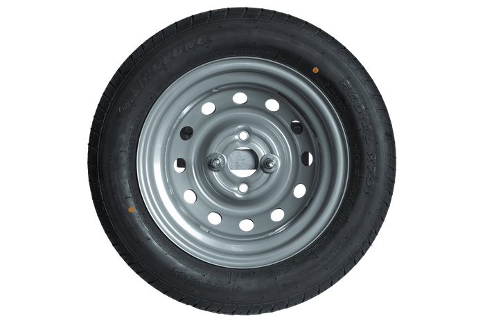 Ersatzrad für Anhänger mit Halterung LINGLONG TIRE 155/70 R13 75N UNITRAILER FELGE 4Jx13 4x100 ET:30