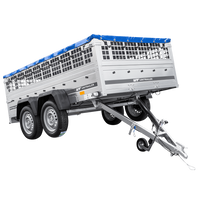 Leichter Anhänger 264x150 UNITRAILER GARDEN 265/2 KIPP mit Gitterwänden, H-0-Rahmen und blauer Plane