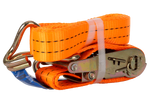 Satz aus vier UNITRAILER 3m/35mm/2t orangefarbenen Transportgurten mit Spannvorrichtung