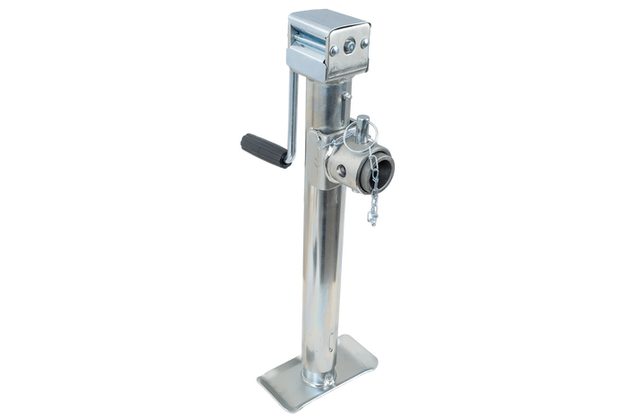 Ausziehbare Stütze mit Kürbel UNITRAILER TJ5002+TJ5002A Adapter bi 1300 kg 560-940 mm