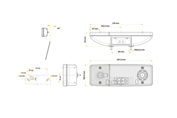 Rückleuchten WAŚ WE549L+WE549P 4 Funktionen links+rechts