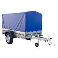 Anhänger Garden Trailer 200 KIPP 200x106 cm 750 kg [mit Hochspriegel, blauer Hochplane und Stützrad]