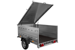 Leichter Anhänger 200x125 UNITRAILER GARDEN 201 KIPP mit BIS-Seitenwänden und Aluminiumabdeckung