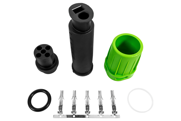 MANTES wasserdichter Stecker für Anhängerrückleuchten, Bajonett, 5-polig, grün, rechts