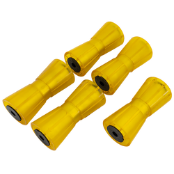 KNOTT-Kielrollen-Set in gelb, 5-teilig, für Pkw-Anhänger