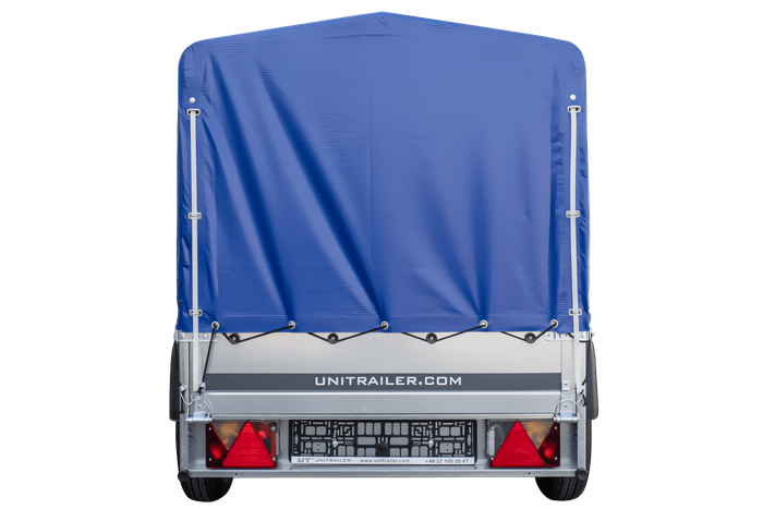 Einachsanhänger 200x106 UNITRAILER GARDEN 200 KIPP mit H-800 Rahmen und blauer Plane