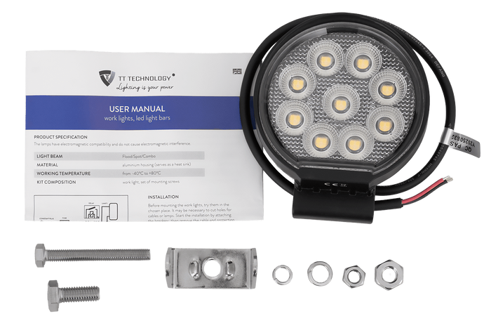 LED-Arbeitsscheinwerfer-Reflektor TT TECHNOLOGY TT.13337 36xLED 2880lm rund