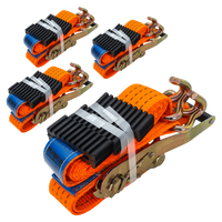 Satz aus vier 3-Punkt-Transportgurten mit Spannvorrichtung für UNITRAILER-Anhänger 3 m/50 mm/4 t, orange