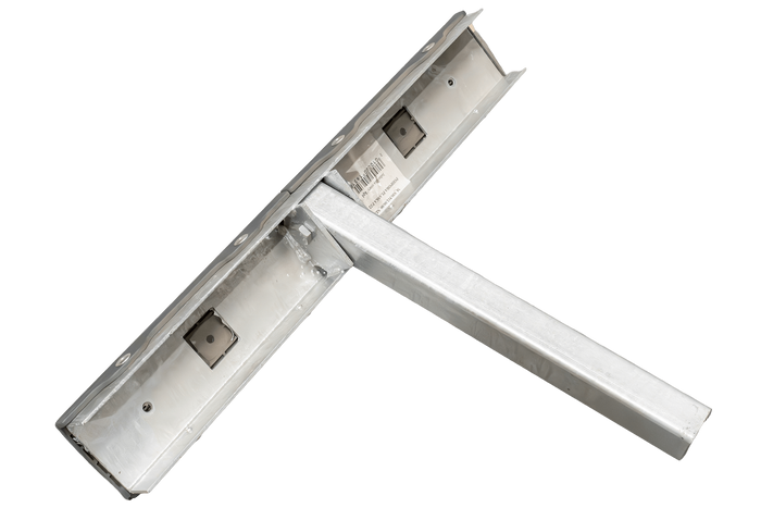 UNITRAILER Flache Seitenstütze für Bootsanhänger, Länge 59 cm, Höhe 40 cm, GRAU