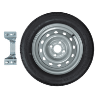 Ersatzrad für Anhänger 155/70 R13 FELGE 4x100 ET:30 57mm + Halterung