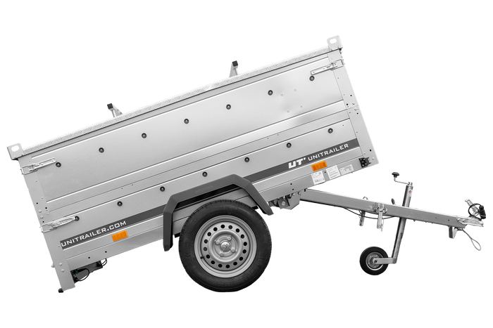 Leichter Anhänger 200x125 UNITRAILER GARDEN 201 KIPP mit BIS-Seitenwänden und Aluminiumabdeckung