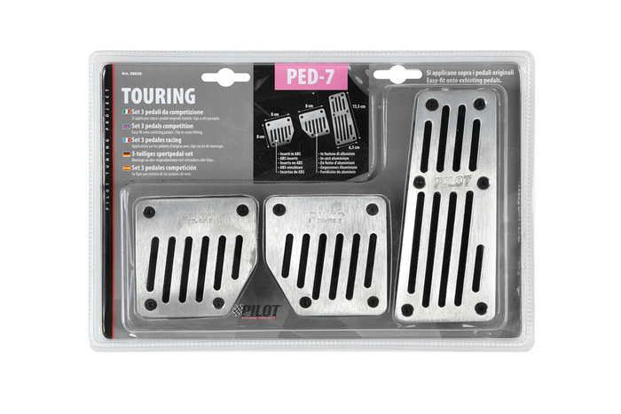 LAMPA TOURING BLACK PILOT Aluminium-Pedalabdeckungen mit rutschfestem Gummi