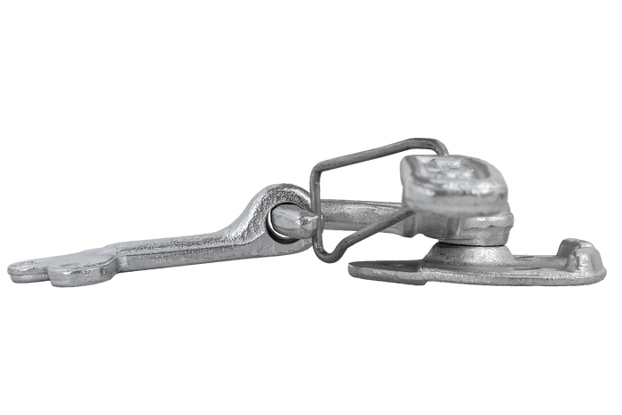 Linke Anhängerkupplung mit WINTERHOFF WV 10-L + WVG 10-A Verschluss, kompletter Anhängerseitenverschluss