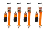 Satz aus vier 3-Punkt-Transportgurten mit Spannvorrichtung für UNITRAILER-Anhänger 3 m/50 mm/4 t, orange