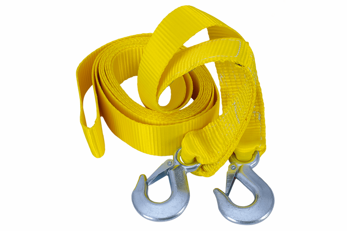 Abschleppseil mit Haken UNITRAILER Abschleppgurt 5m/50mm/4t gelb