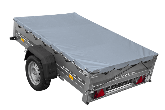 PKW-Anhänger auf Federn 200x125 UNITRAILER GARDEN 201/R KIPP mit H-0 Rahmen und grauer Plane