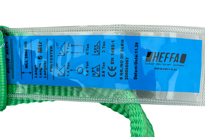 HEFFA Kranschlinge 5m/60mm/2t mit Schlaufen