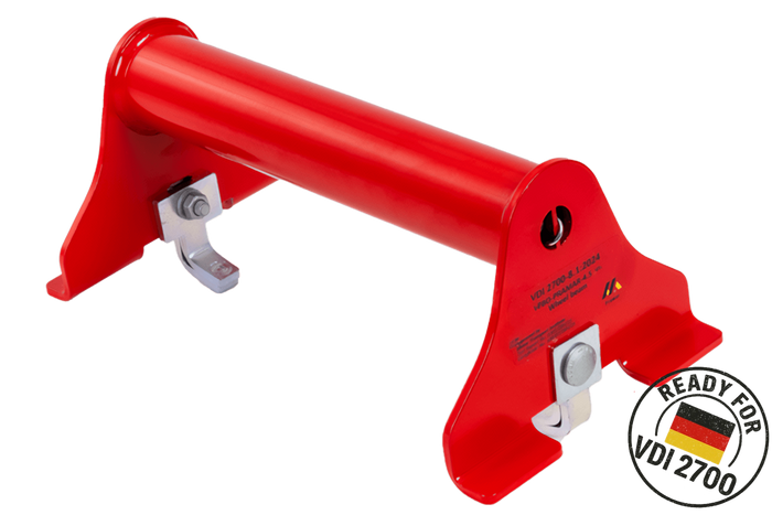 PRAMAR Radstopper VDI 2700 rot Abschleppwagen Radsicherung - verstellbar, universal