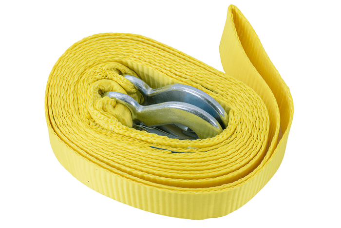 Abschleppseil mit Haken UNITRAILER Abschleppgurt 5m/50mm/4t gelb