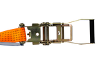 Satz aus vier UNITRAILER 5m/50mm/5t orangefarbenen Transportgurten mit Spannvorrichtung