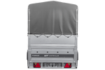 Leichter Anhänger auf Blattfedern 264x125 UNITRAILER FORCE 264/R KIPP mit BIS-Seitenwänden, H-800-Rahmen und grauer Plane