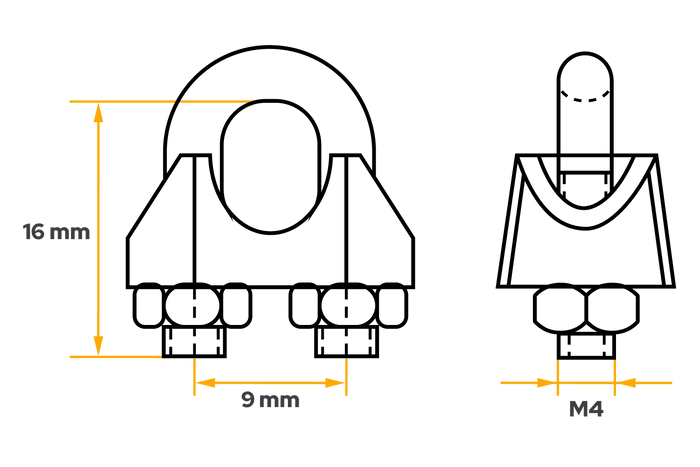 DROMET ZL.3 Seilklemme für 3mm Seile