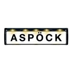 Kennzeichenhalterung mit LED-Beleuchtung, ASPOCK FLEXLED 12V-Kabel, 0,8 m