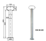 Feste Halterung mit Klemme WINTERHOFF RSR48-600+KLE48 150 kg 48 mm 600 mm