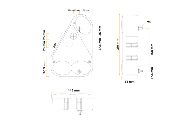ASPÖCK EARPOINT III Rücklicht-Bajonett 5-PIN 4 Funktionen rechts