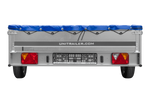 Einachsiger Anhänger auf Blattfedern 264x150 UNITRAILER GARDEN 265/R KIPP mit H-0-Rahmen und blauer Plane