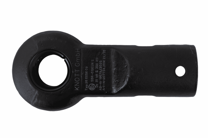 KNOTT KK7293S Augenkupplung für einen 3500 kg Anhänger mit 45 mm Rohrzugdeichsel, neue Ausführung