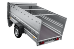 Einachsiger Anhänger auf Blattfedern 264x125 UNITRAILER FORCE 264/R KIPP mit BIS-Seitenwänden, H-0-Rahmen und grauer Plane