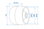 ProPlus 345472 Seitenrolle für Bootsanhänger 85 mm