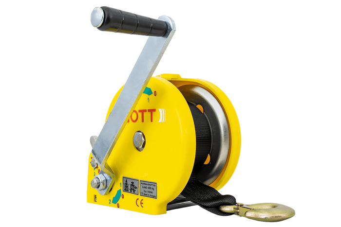 KNOTT Gurtwinde für Anhänger 450 kg / 7-m langes Gurtband
