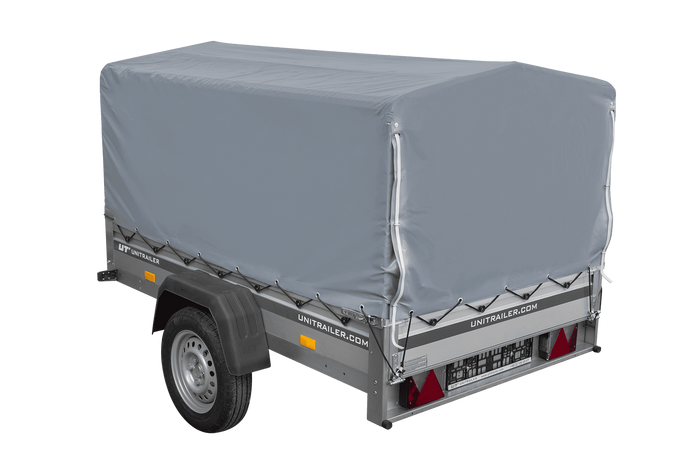 PKW-Anhänger mit Alubordwänden 200 x125 Garden Trailer 201 KIPP ALU mit grauer Hochplane