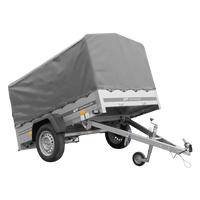 Einachsanhänger 200x125 UNITRAILER GARDEN 201 KIPP mit H-800 Rahmen und grauer Plane